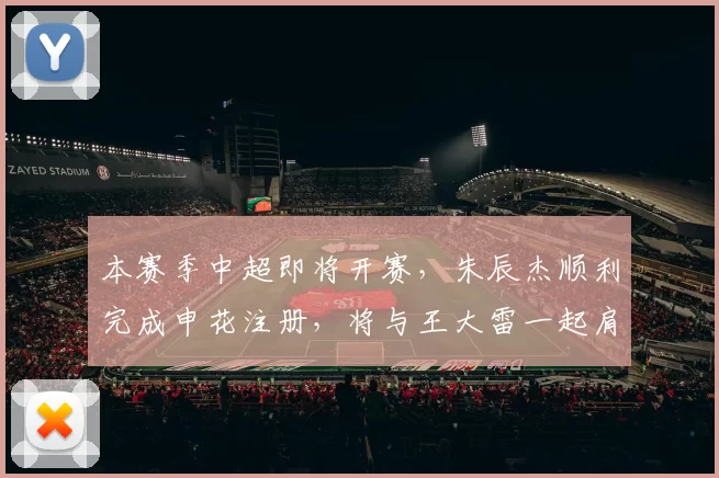 本赛季中超即将开赛，朱辰杰顺利完成申花注册，将与王大雷一起肩负重任_中卫_杨帅_防线